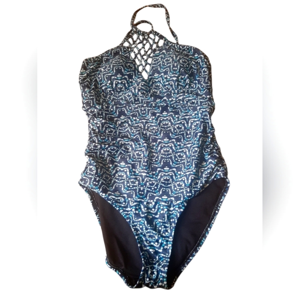 Swimsuits For All Blue and White Swimsuit